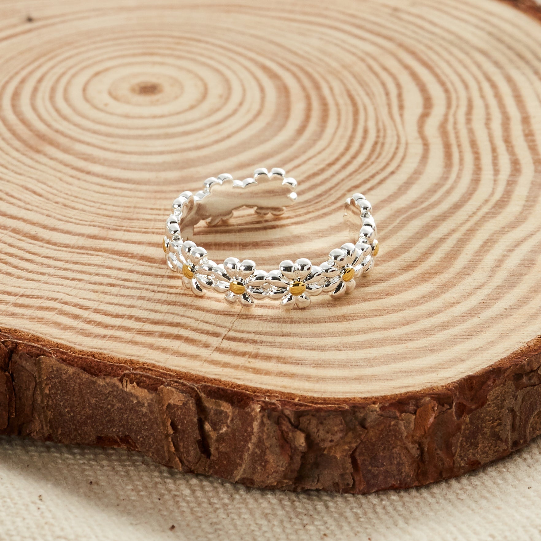 Adjustable Daisy Eternity Ring