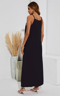 Cold Shoulder Maxi Dress In Black