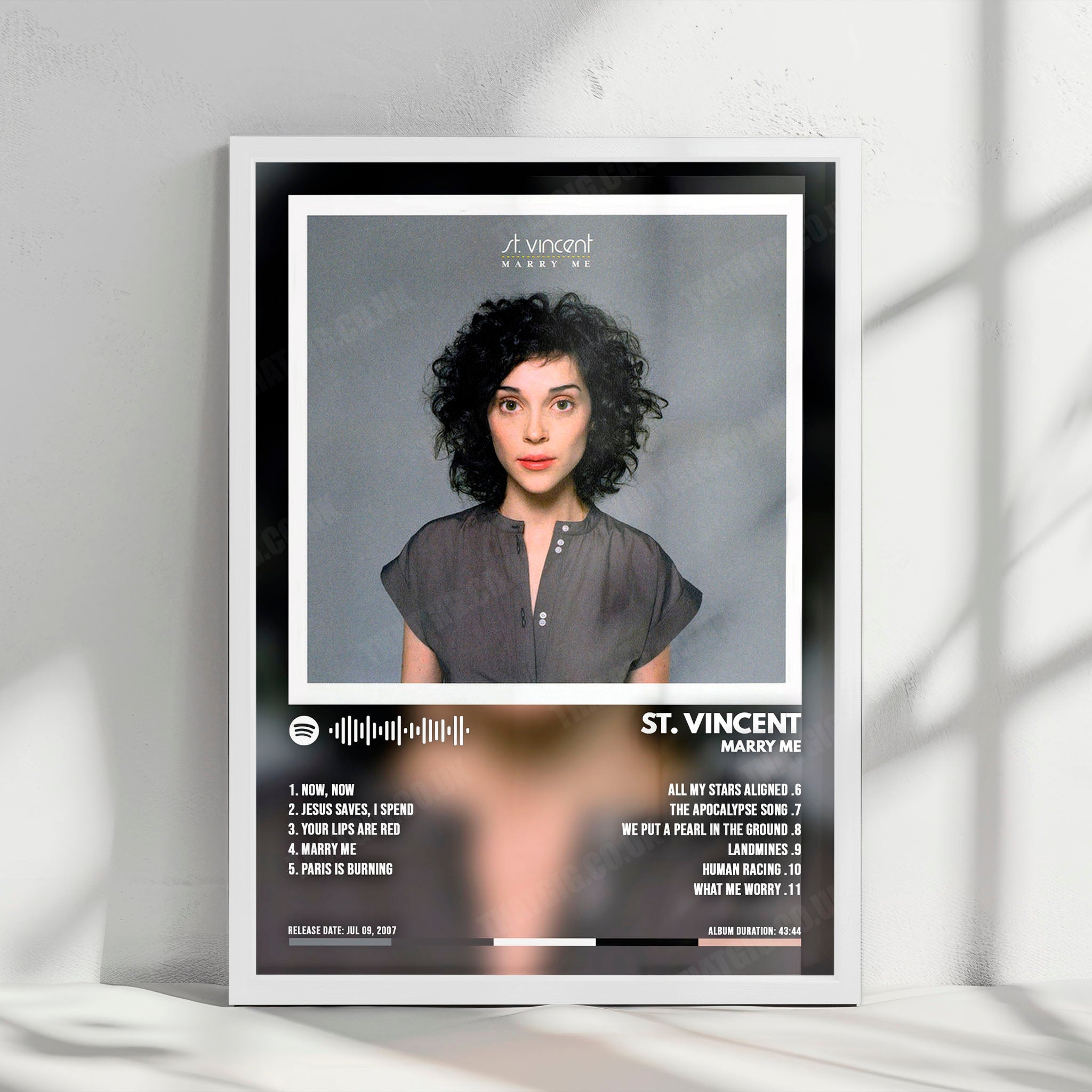 St. Vincent "Marry Me" Album Cover Poster - with Complete Tracklist