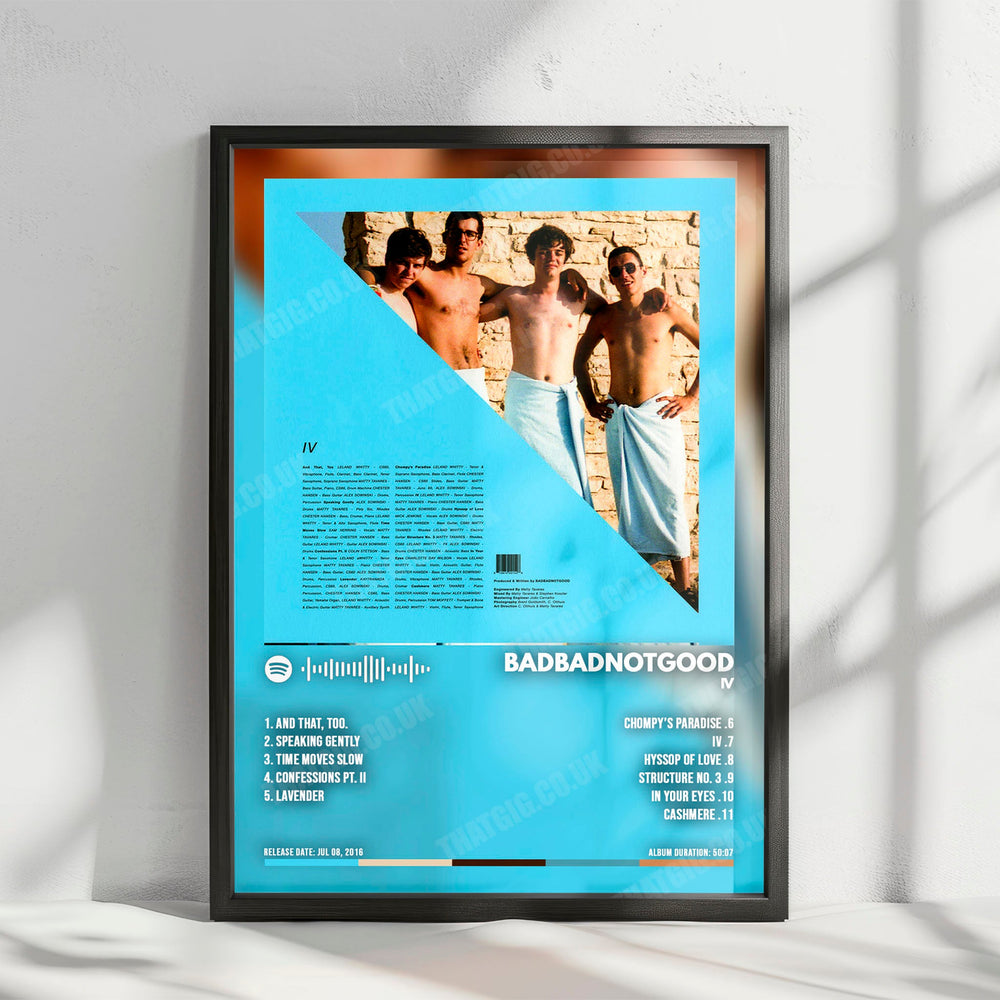 BADBADNOTGOOD "IV" Album Cover Poster - with Complete Tracklist