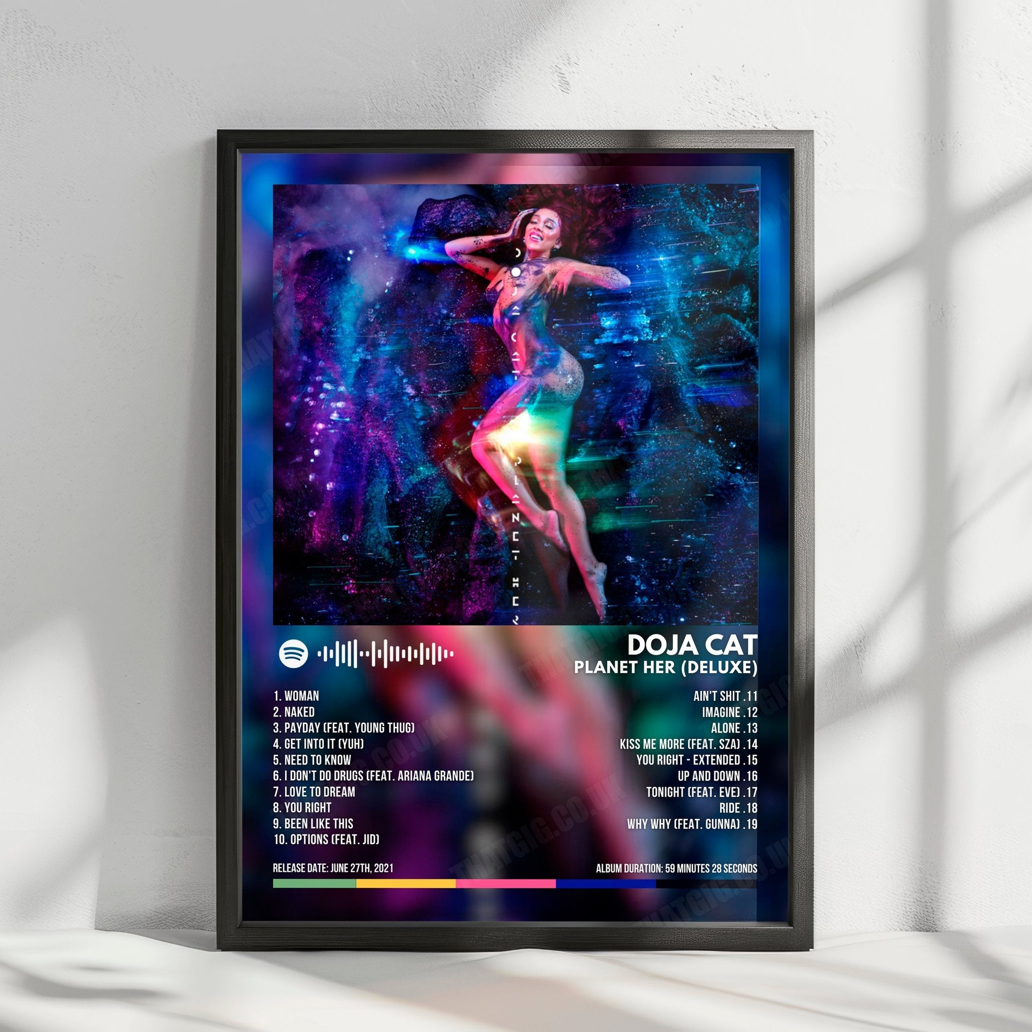 Doja Cat "Planet Her (Deluxe)" Album Cover Poster - with Complete Tracklist