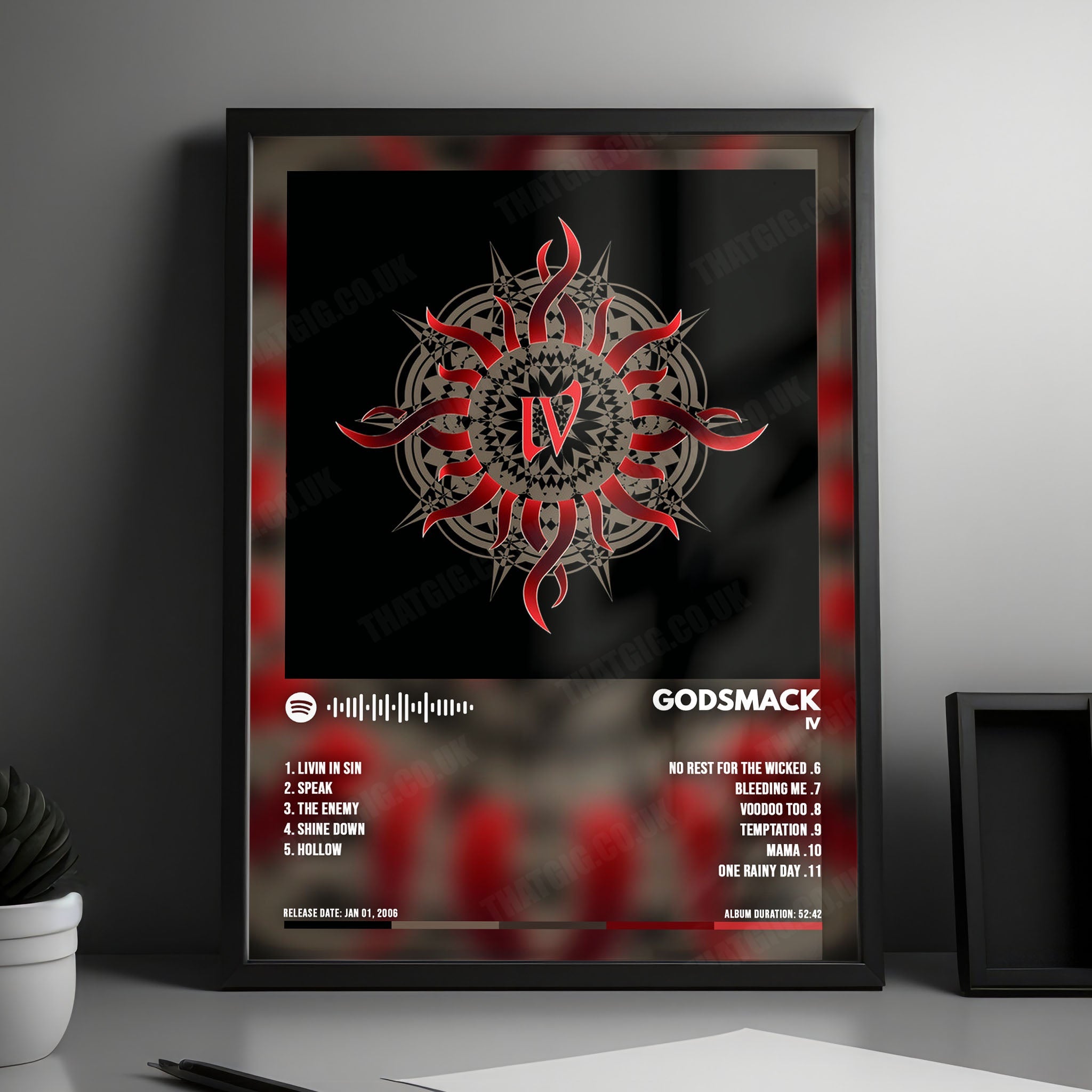Godsmack "IV  " Album Cover Poster - with Complete Tracklist