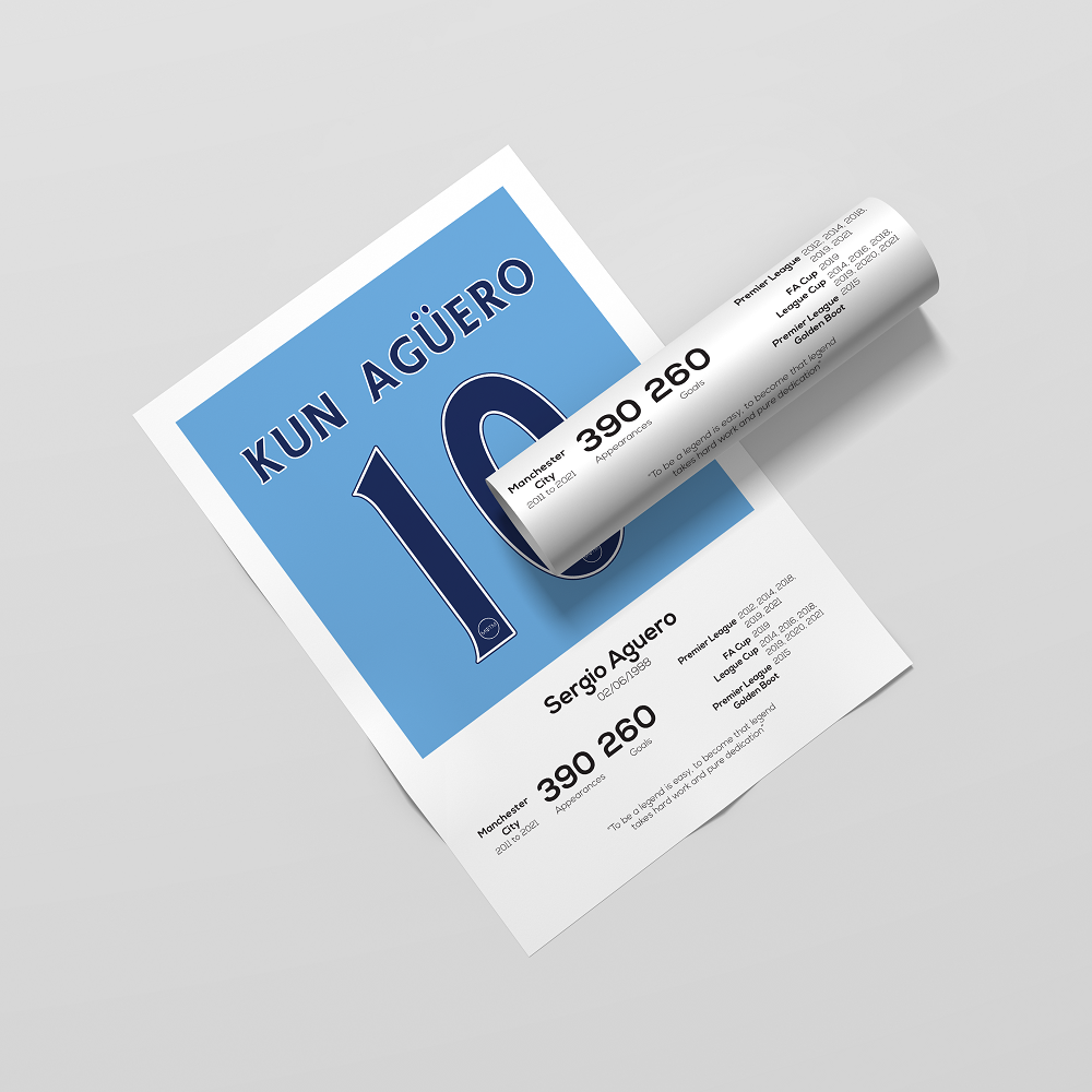 Sergio Aguero Legend Stats Print