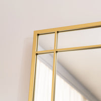 Aimi Gold Metal Rectangle Window Mirror - 200cm x 120cm Elegance