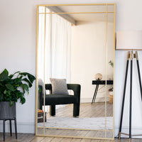 Aimi Gold Metal Rectangle Window Mirror - 200cm x 120cm Elegance