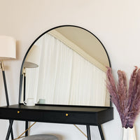 Akiko Black Arched Metal Mirror - Stylish 95cm x 120cm Home Accent