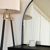 Akiko Black Arched Metal Mirror - Stylish 95cm x 120cm Home Accent