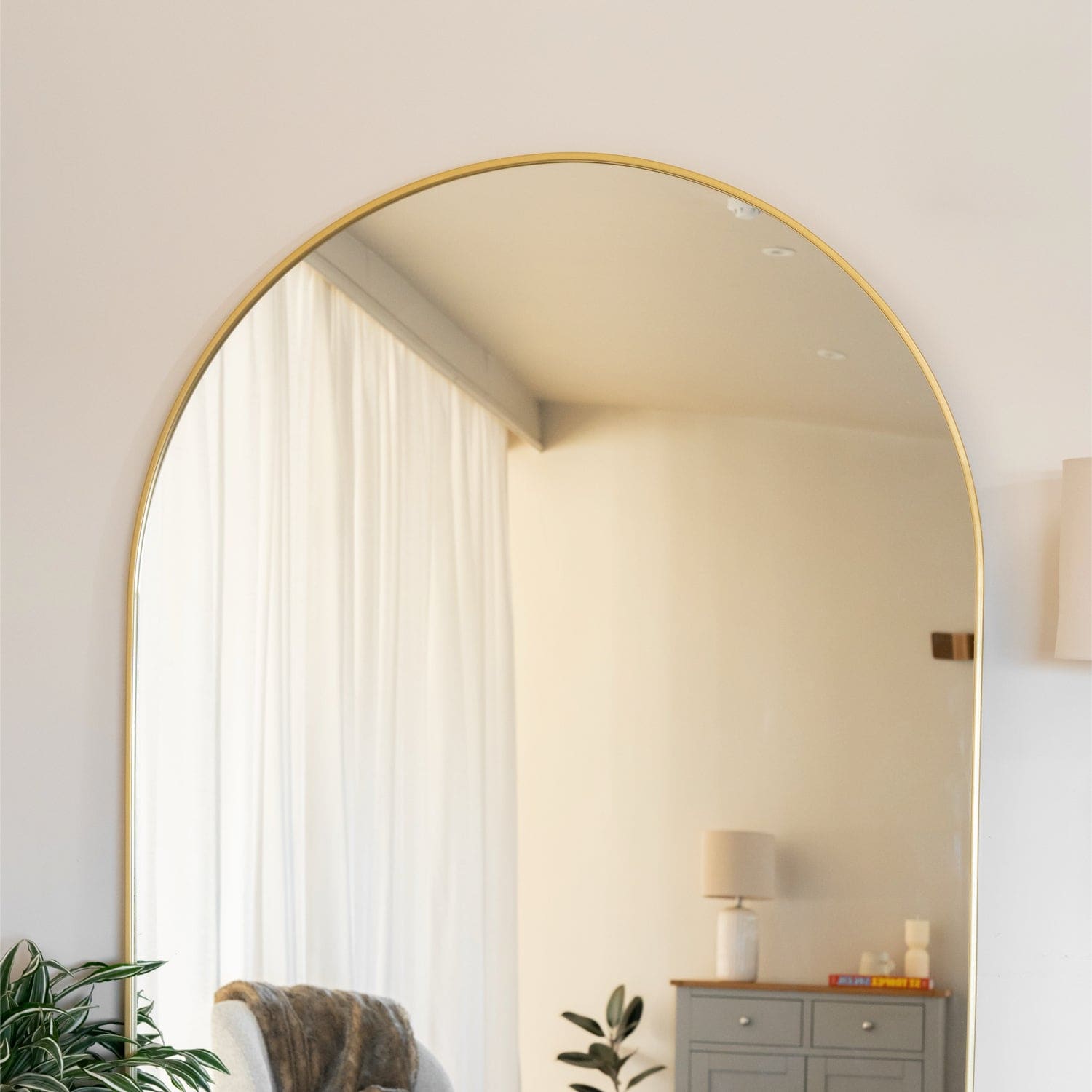 Akiko - Full Length Gold Metal Arched Mirror - 180cm x 90cm