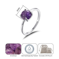 Amethyst Adjustable Ring with Quote Card