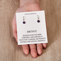 Amethyst Drop Earrings with Quote Card