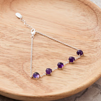 Amethyst Gemstone Bracelet with Quote Card