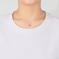 Amethyst Gemstone Heart Necklace