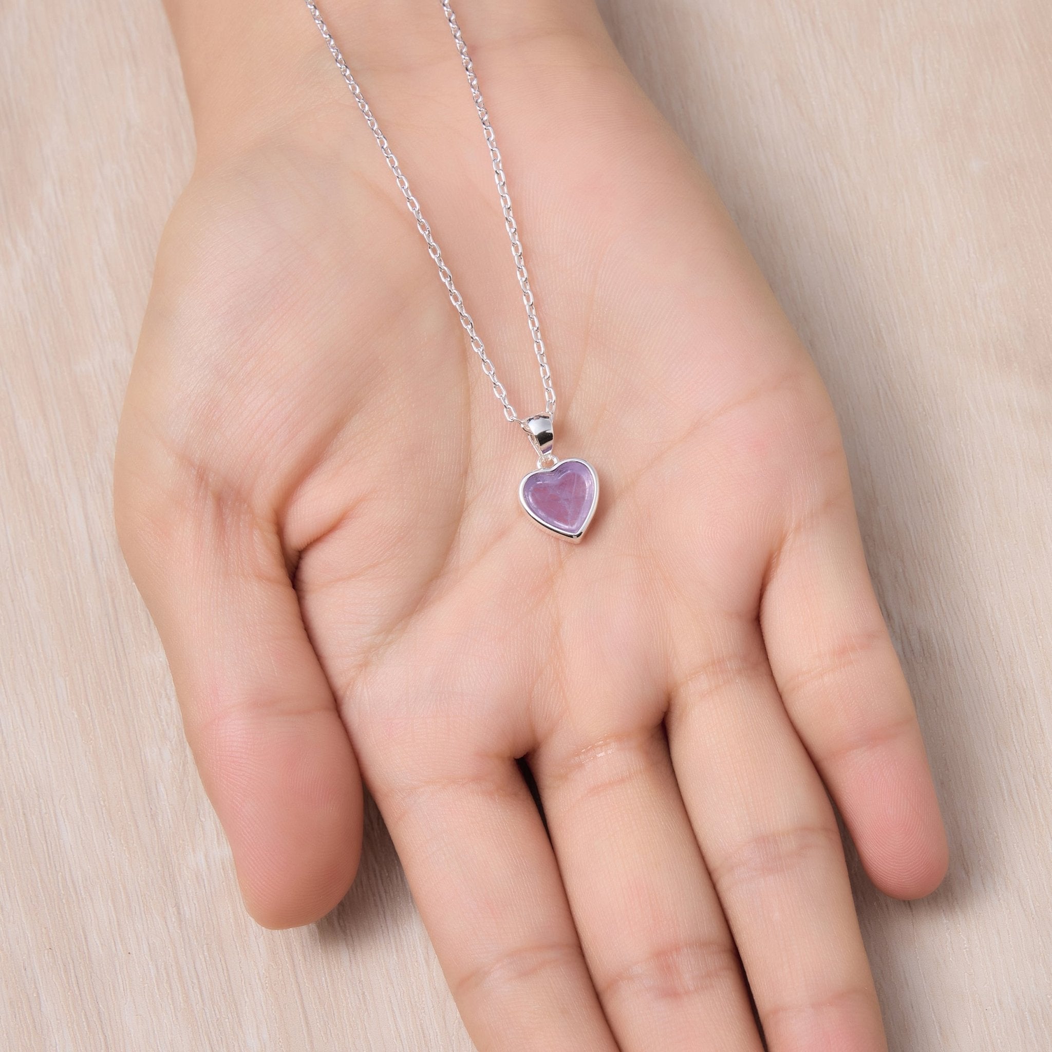 Amethyst Gemstone Heart Necklace
