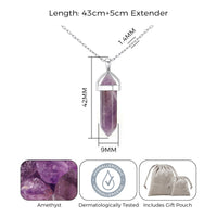 Amethyst Gemstone Necklace with Quote Card