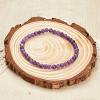 Amethyst Mini Beaded Gemstone Stretch Bracelet