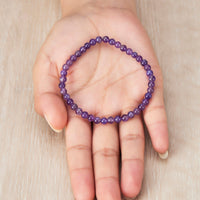 Amethyst Mini Beaded Gemstone Stretch Bracelet