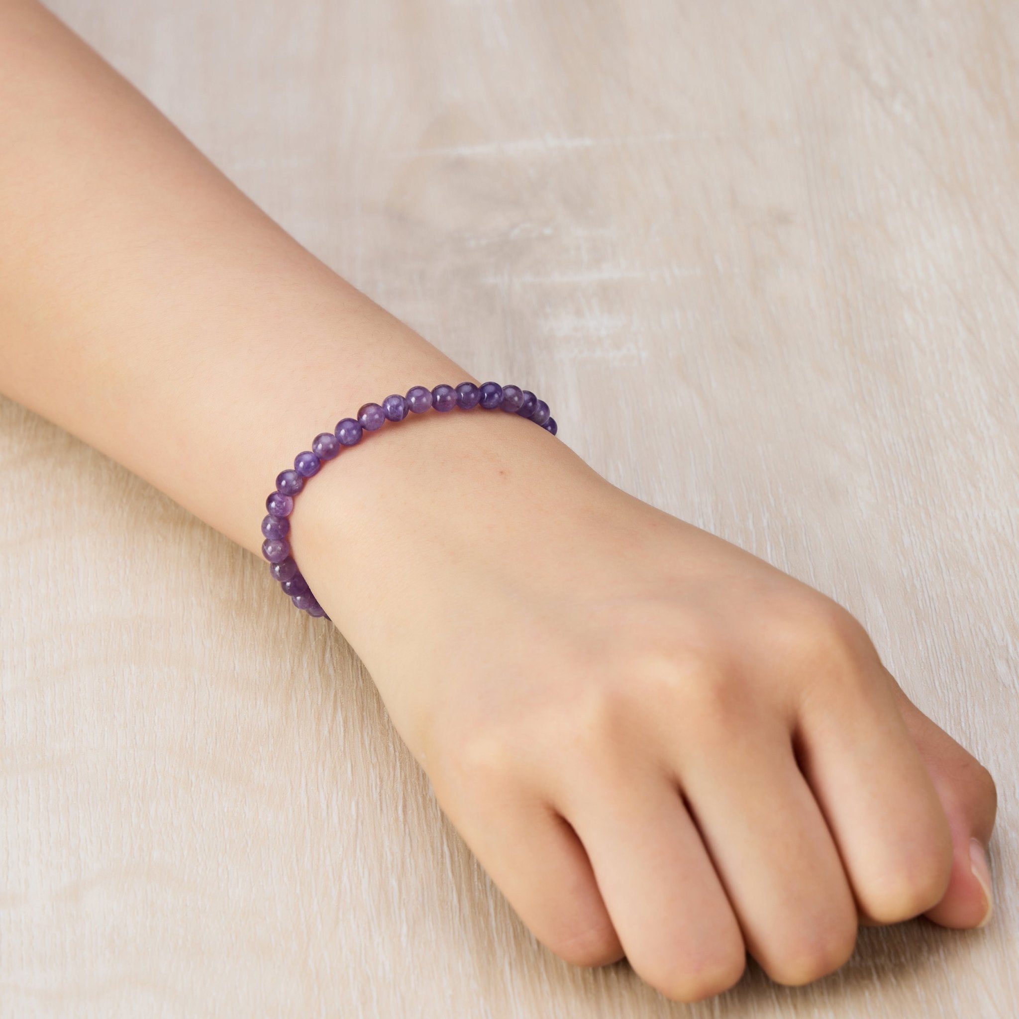 Amethyst Mini Beaded Gemstone Stretch Bracelet