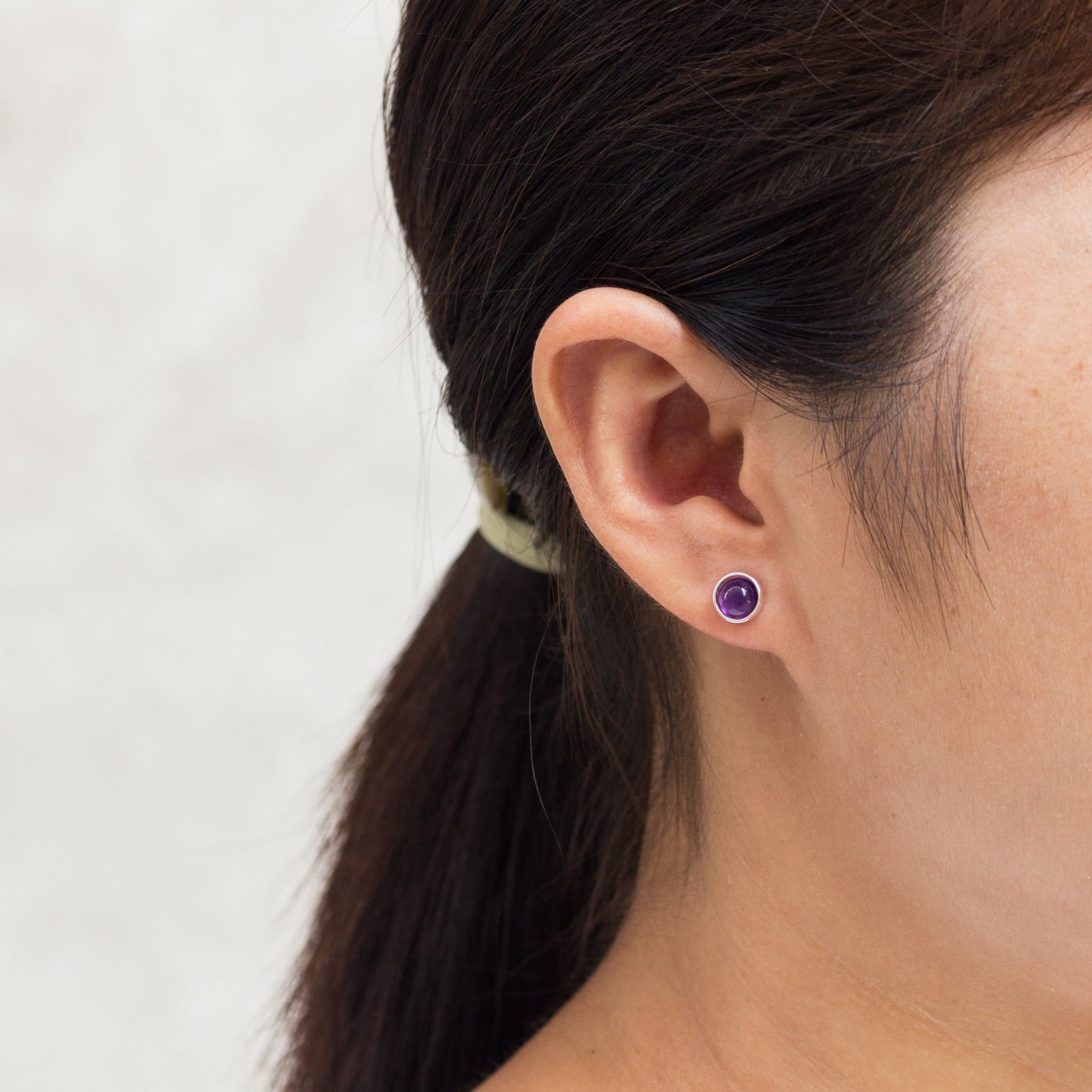 Amethyst Stud Earrings