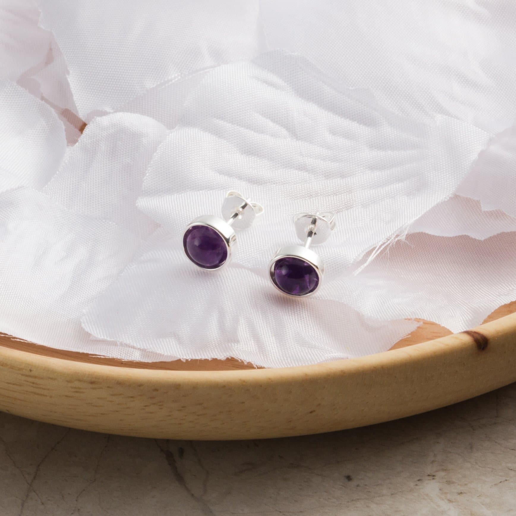Amethyst Stud Earrings