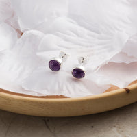 Amethyst Stud Earrings