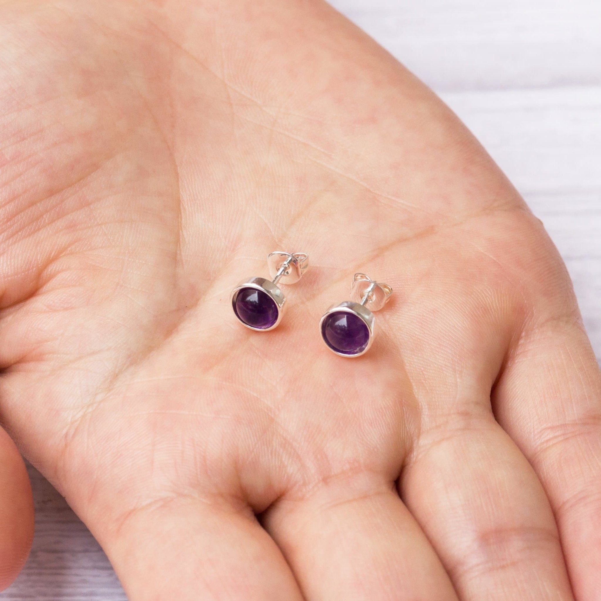 Amethyst Stud Earrings