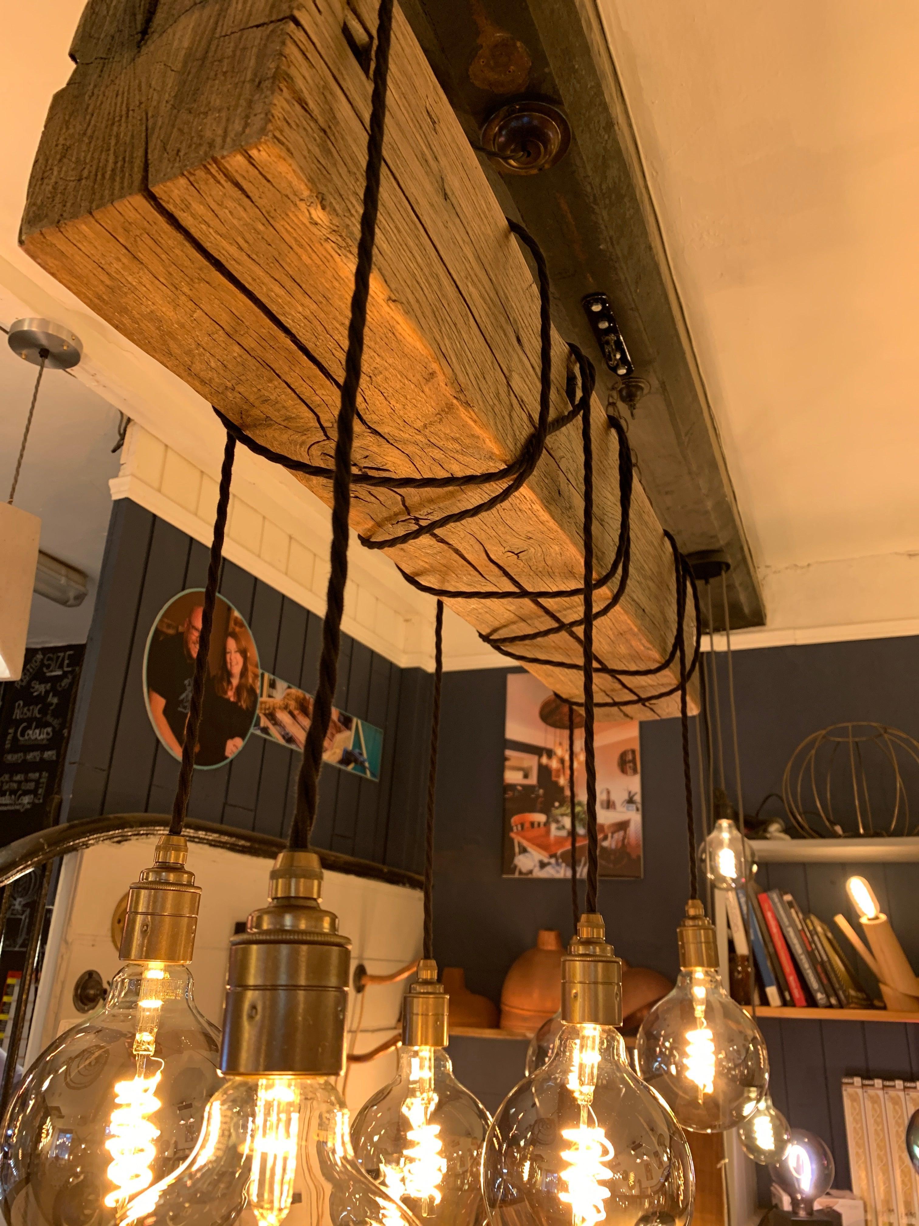 Ancient Wooden Beam Chandelier