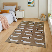 Animal Printed Rug Sausage Dog Modern Non-Slip Soft Durable Floor Rug for Living Room Bedroom Hallway & Office by OLIVIA ROCCO
