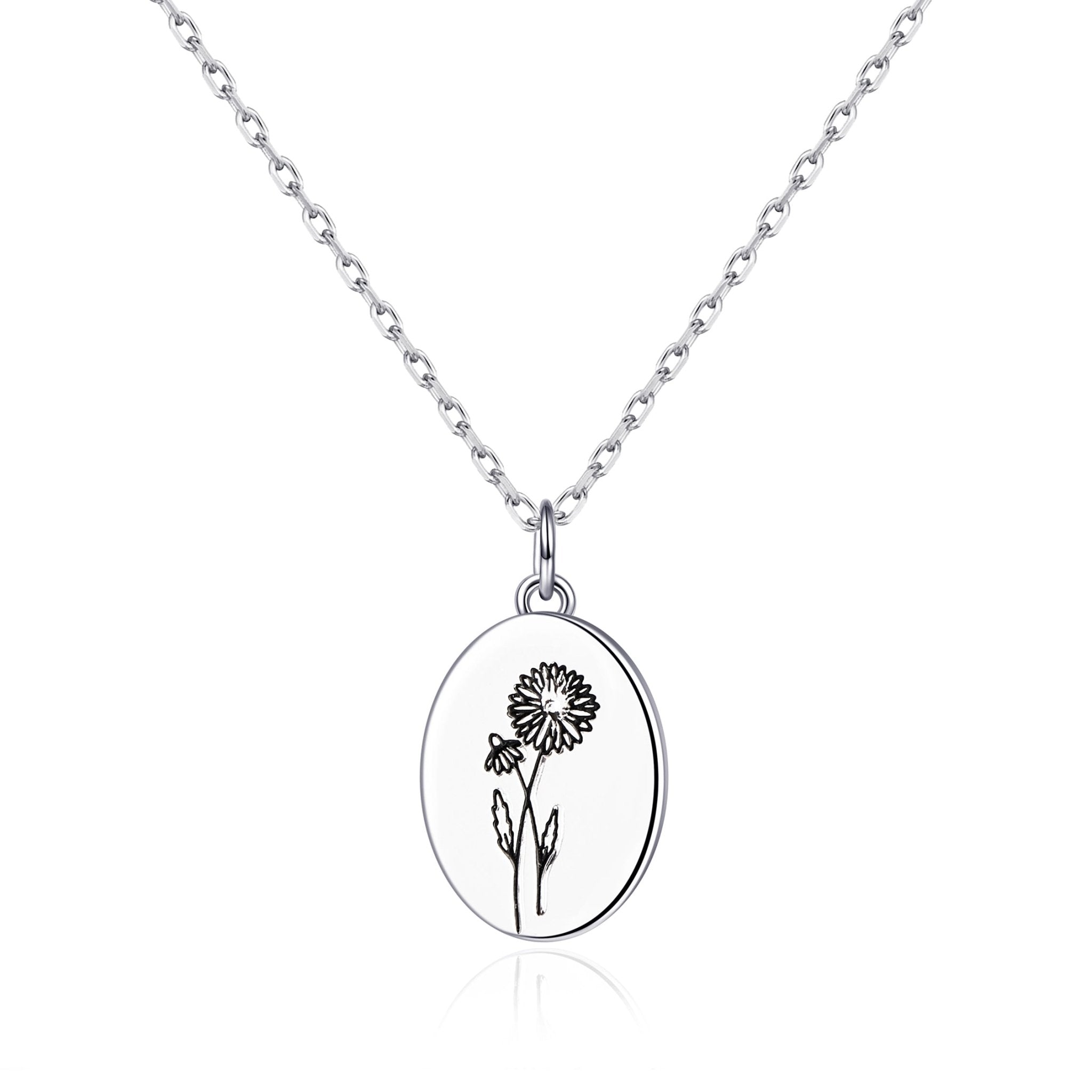 April Birth Flower Daisy Necklace with Card