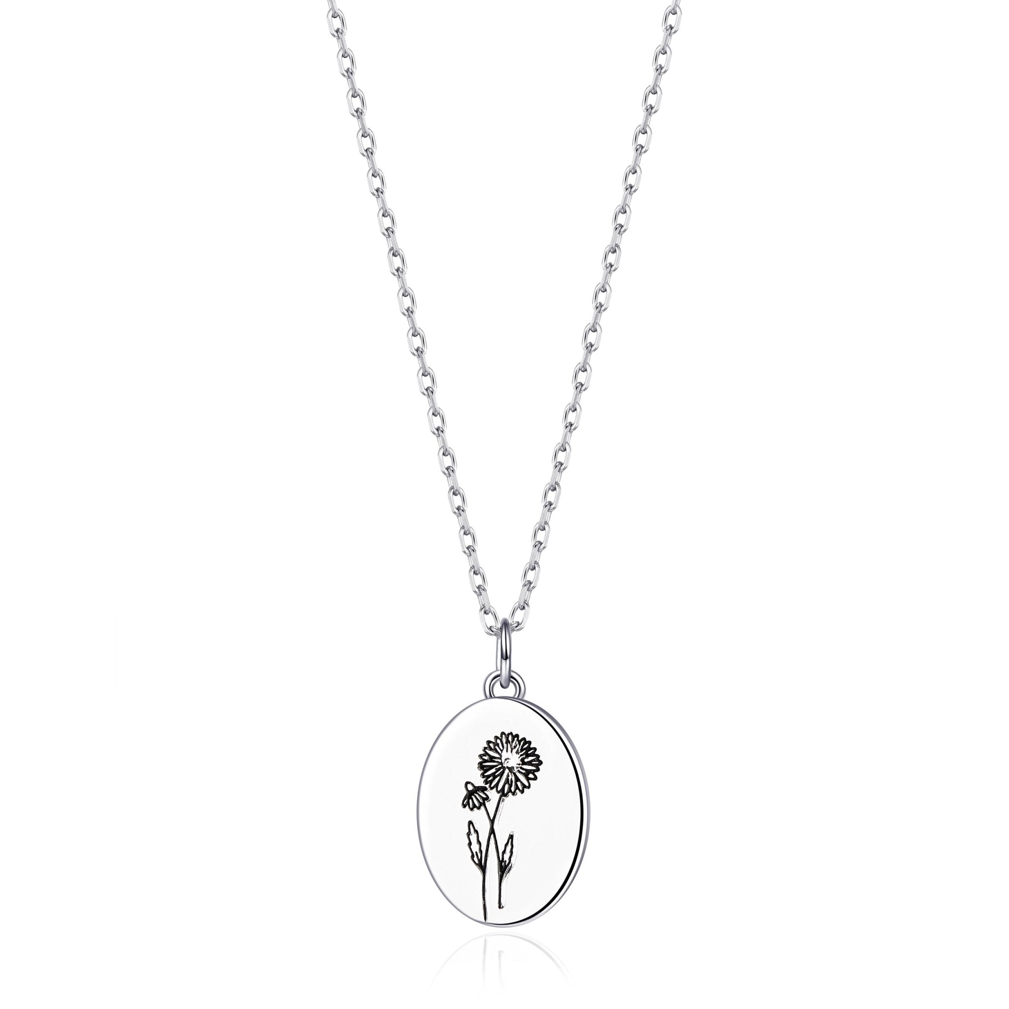 April Birth Flower Daisy Necklace with Card