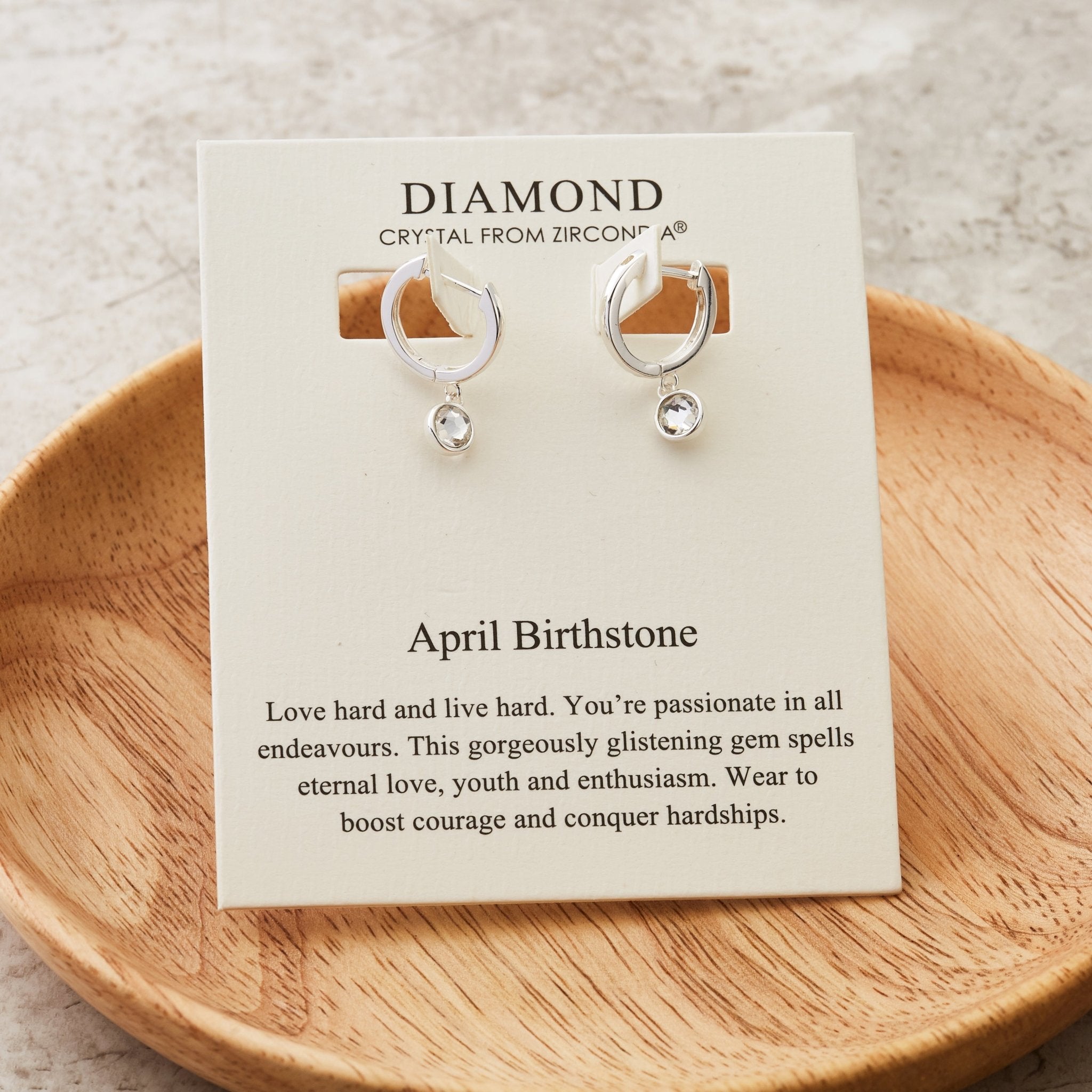 April Birthstone Hoop Earrings Created with Diamond Zircondia® Crystals