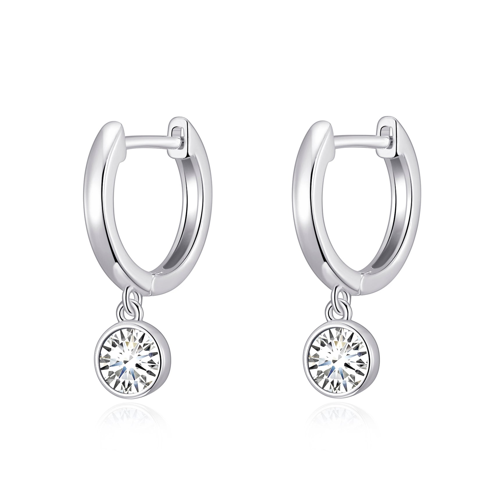 April Birthstone Hoop Earrings Created with Diamond Zircondia® Crystals