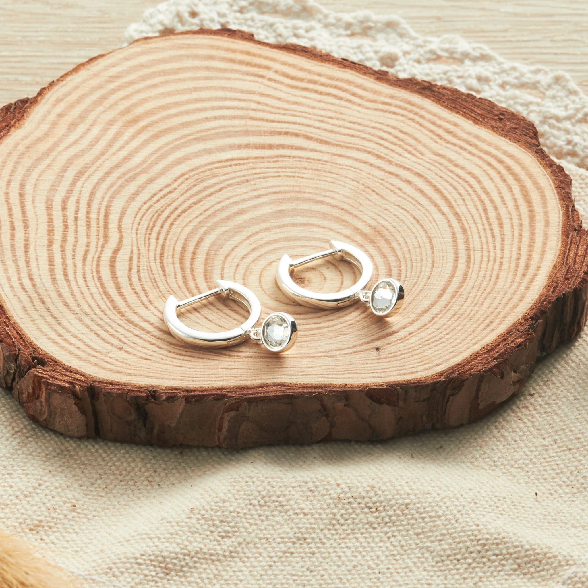 April Birthstone Hoop Earrings Created with Diamond Zircondia® Crystals