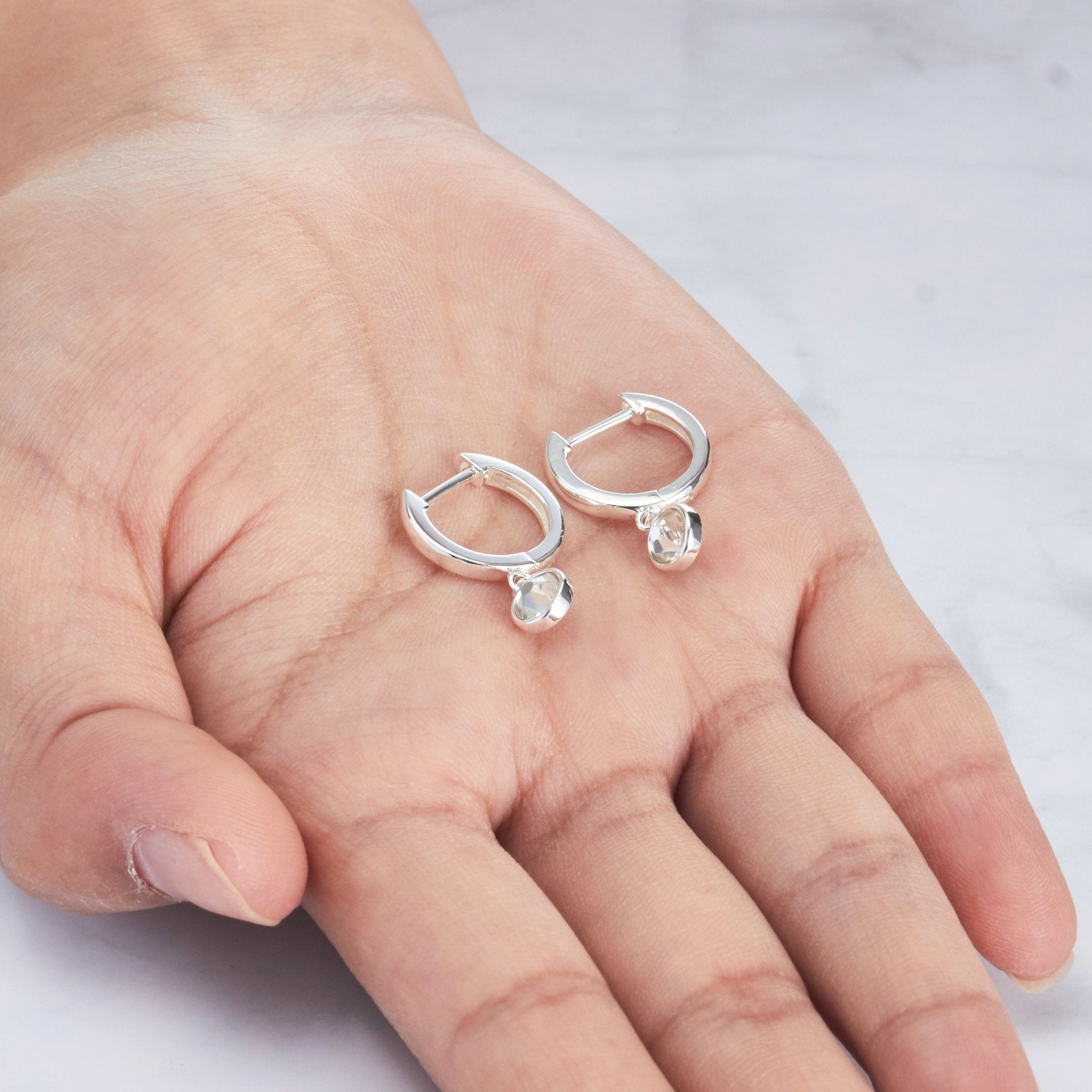 April Birthstone Hoop Earrings Created with Diamond Zircondia® Crystals