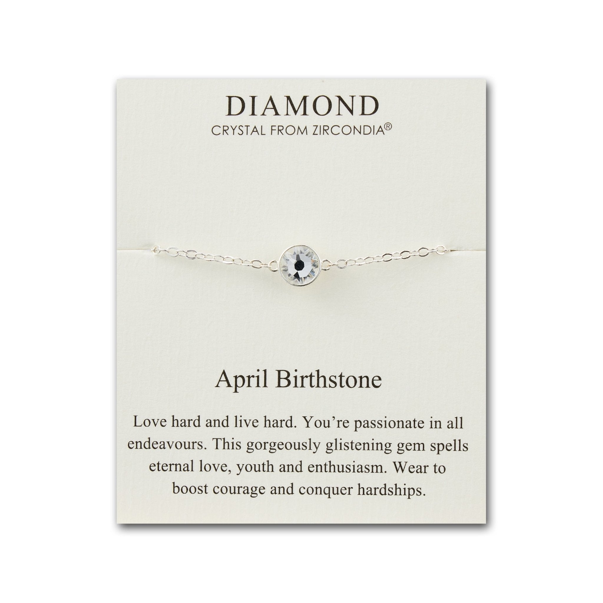 April (Diamond) Birthstone Anklet Created with Zircondia® Crystals
