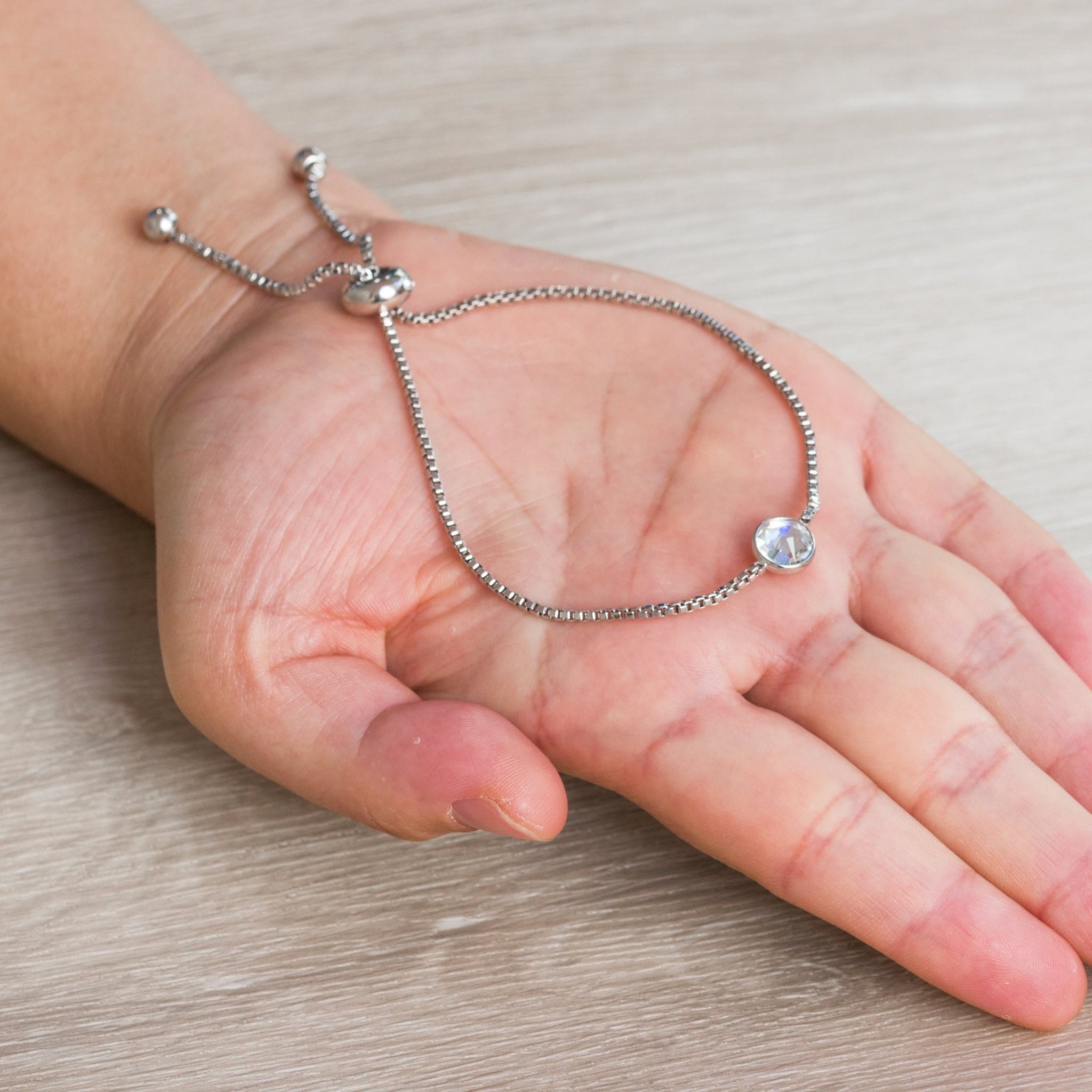 April (Diamond) Birthstone Bracelet Created with Zircondia® Crystals