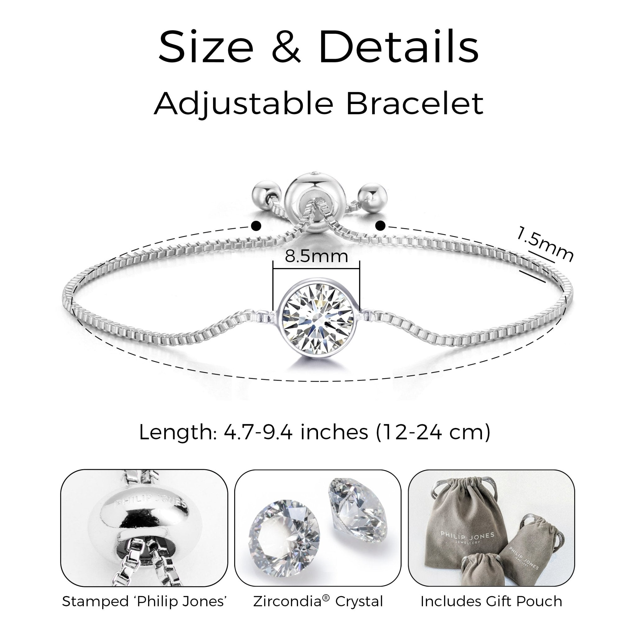 April (Diamond) Birthstone Bracelet Created with Zircondia® Crystals