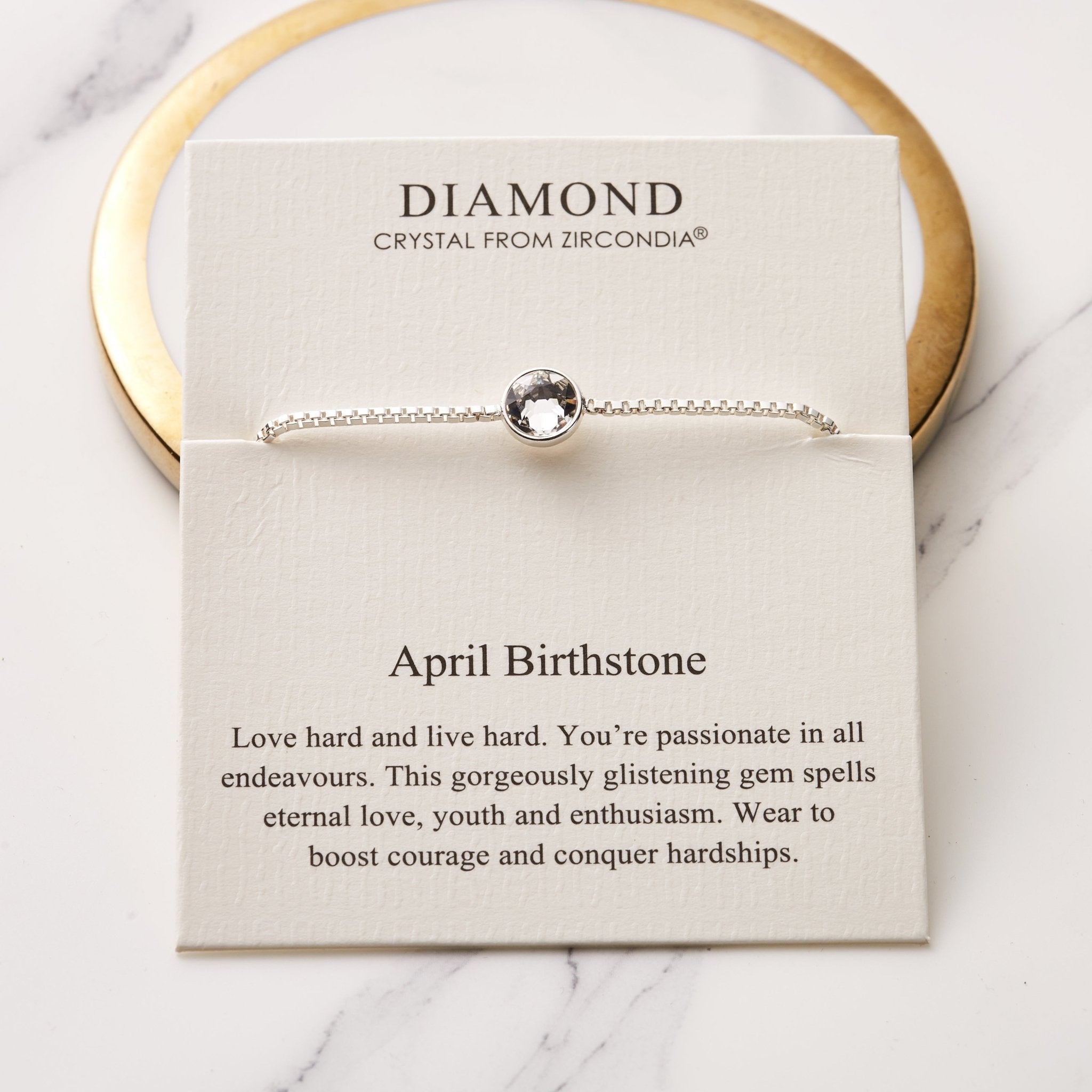 April (Diamond) Birthstone Bracelet Created with Zircondia® Crystals