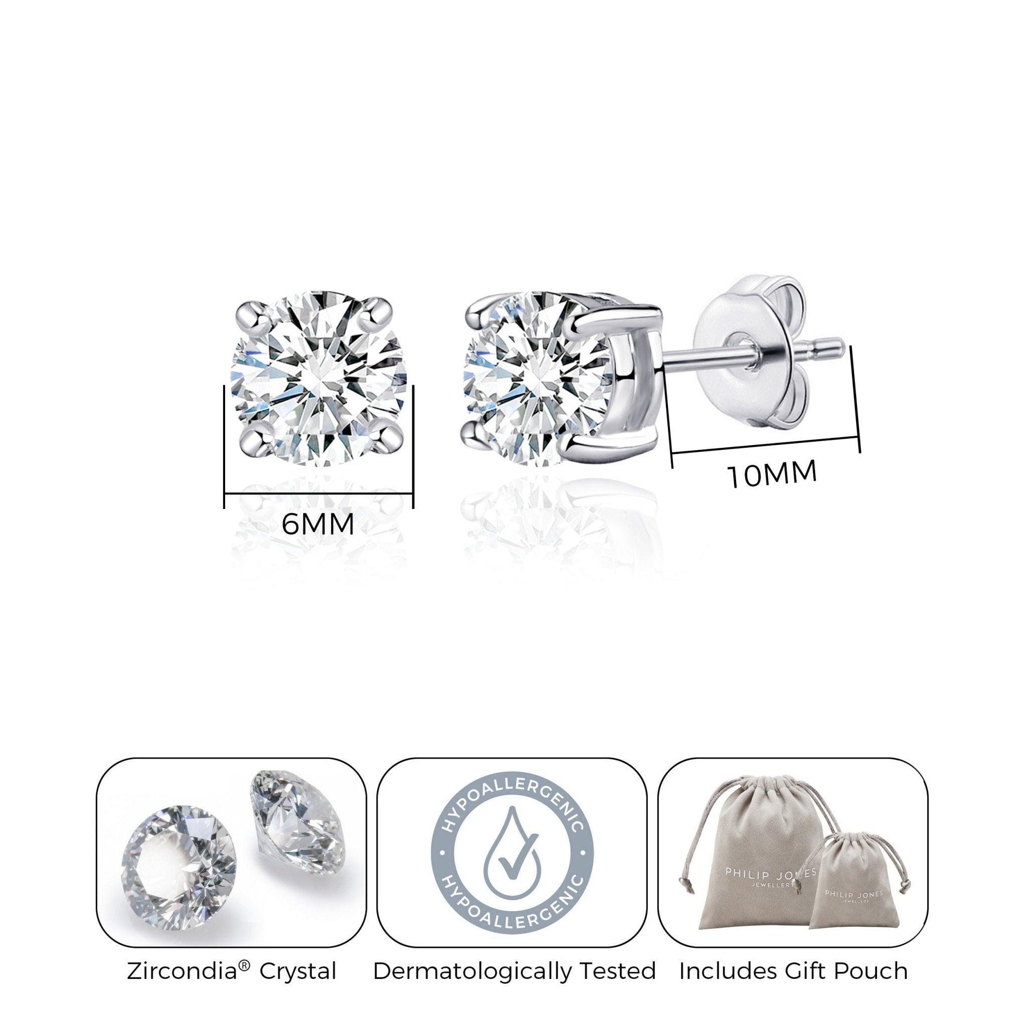 April (Diamond) Birthstone Earrings Created with Zircondia® Crystals