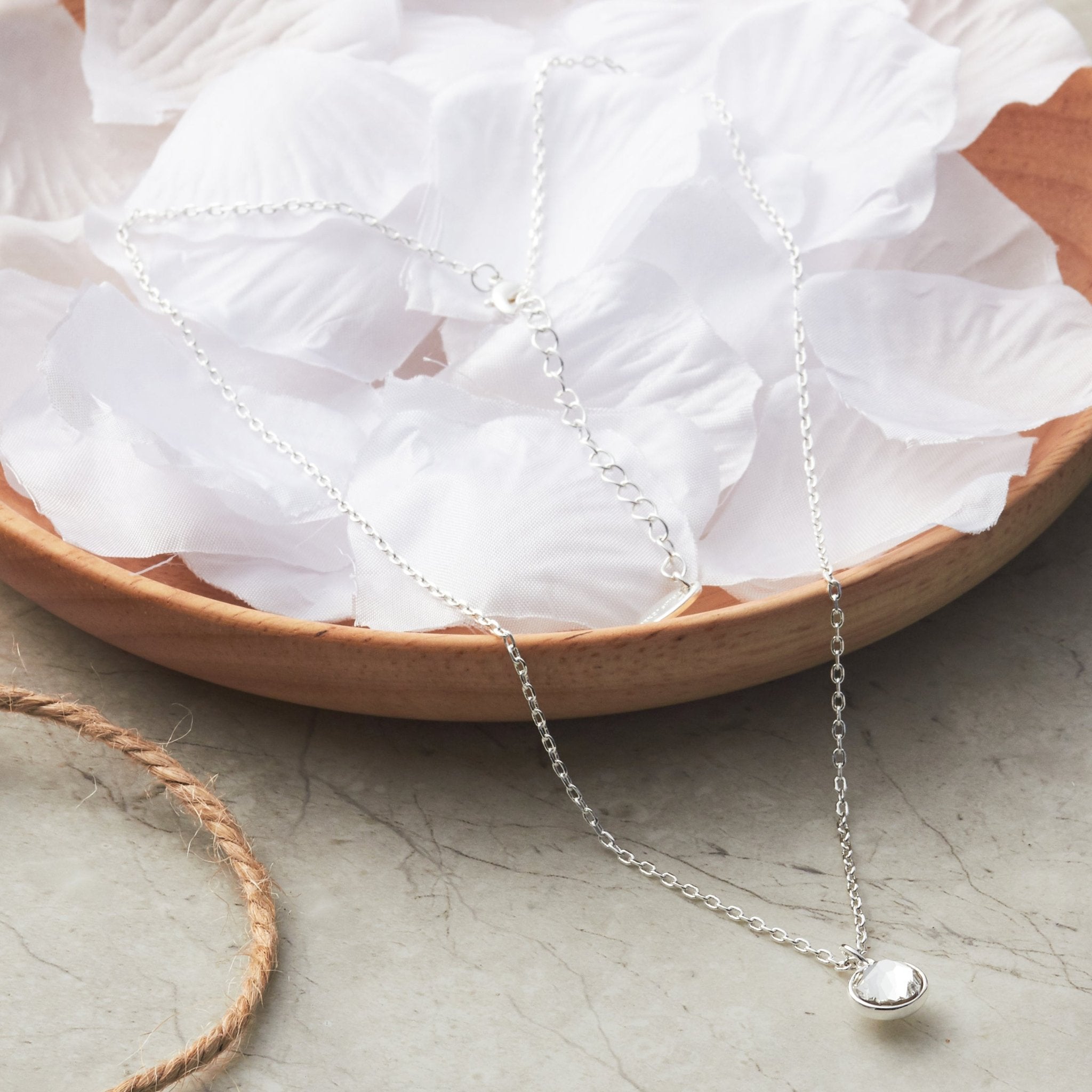 April (Diamond) Birthstone Necklace Created with Zircondia® Crystals