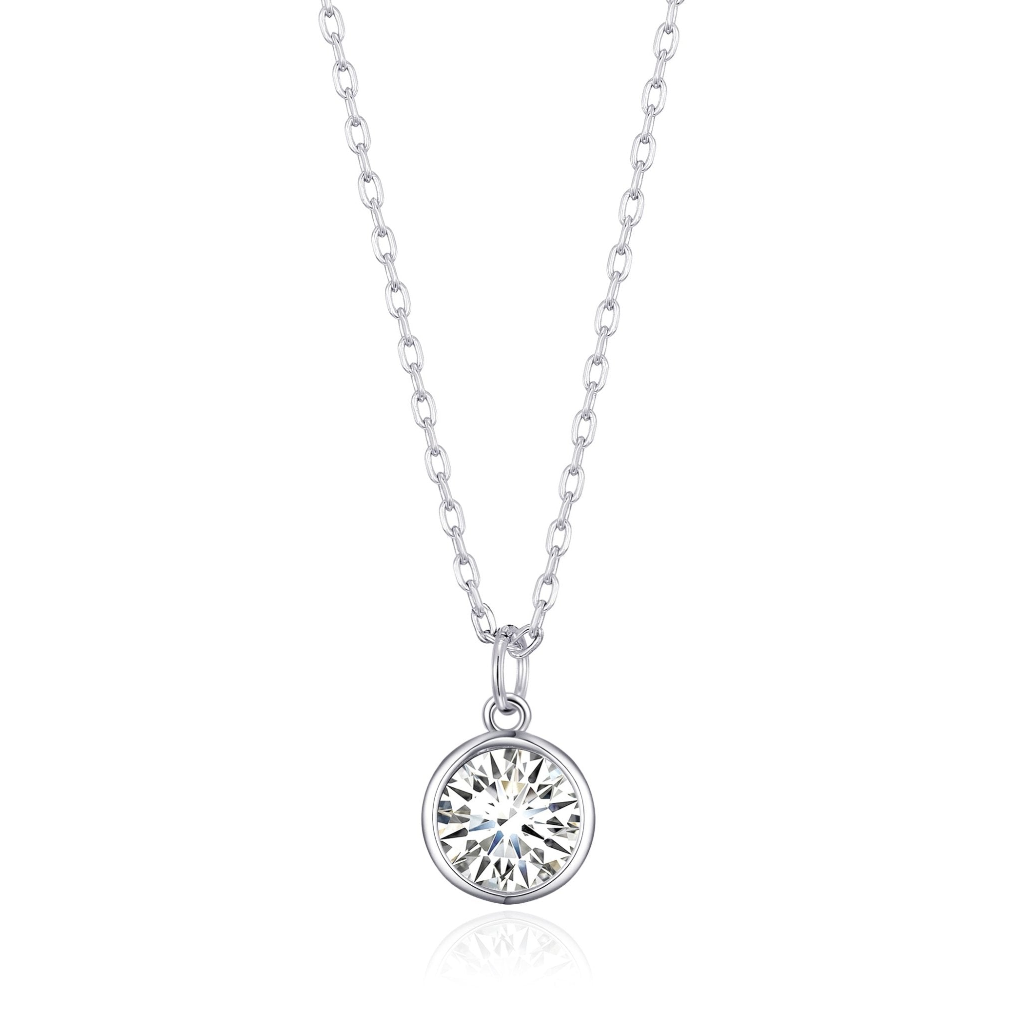 April (Diamond) Birthstone Necklace Created with Zircondia® Crystals