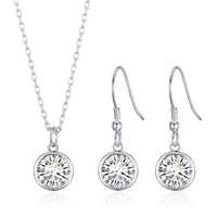 April (Diamond) Birthstone Necklace & Drop Earrings Set Created with Zircondia® Crystals