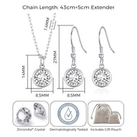 April (Diamond) Birthstone Necklace & Drop Earrings Set Created with Zircondia® Crystals