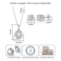 April (Diamond) Birthstone Necklace & Earrings Set Created with Zircondia® Crystals