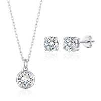 April (Diamond) Birthstone Necklace & Earrings Set Created with Zircondia® Crystals