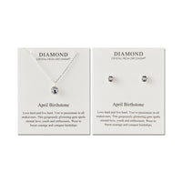 April (Diamond) Birthstone Necklace & Earrings Set Created with Zircondia® Crystals