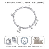 April (Diamond) Birthstone Stretch Charm Bracelet with Quote Gift Box