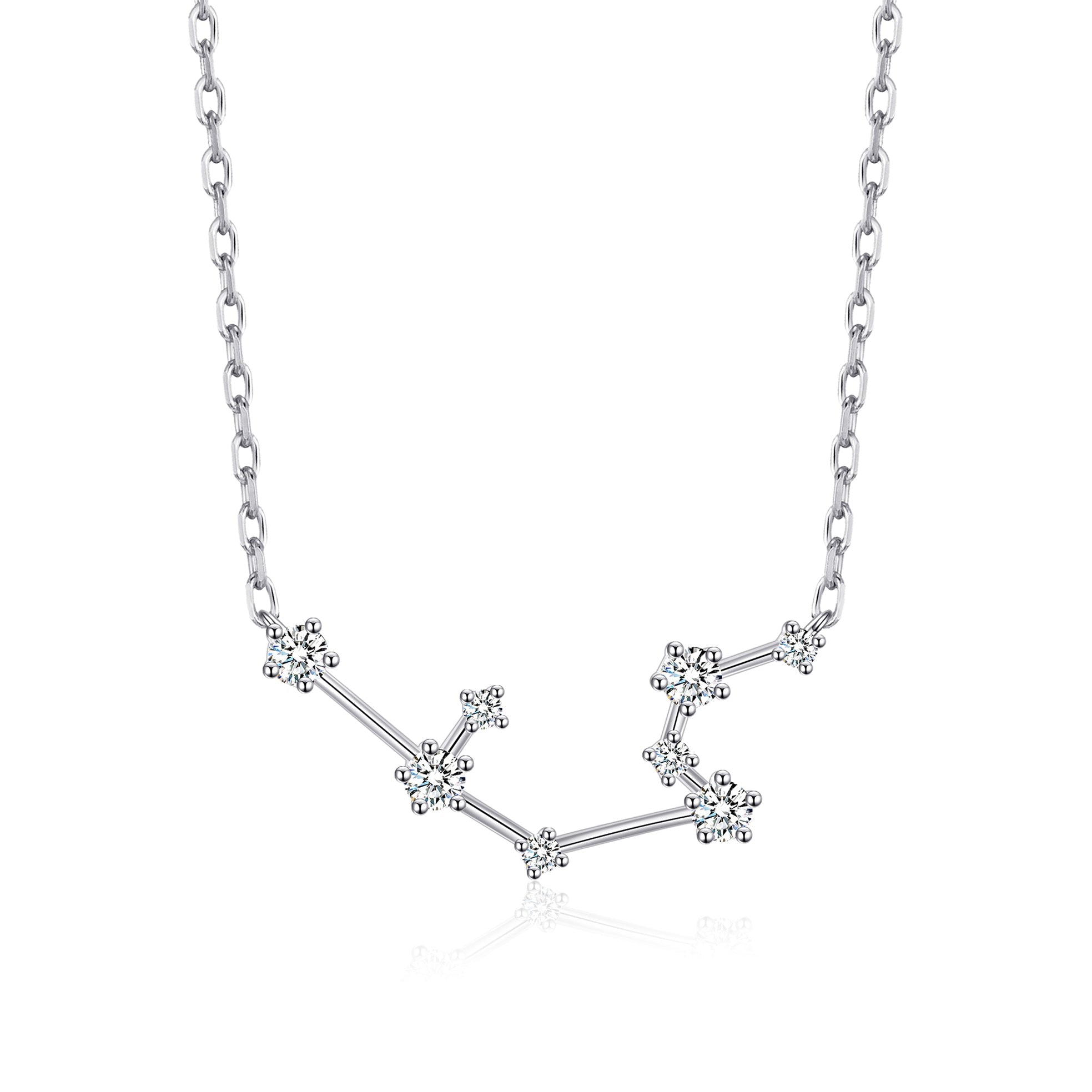 Aquarius Star Sign Zodiac Constellation Necklace with Zircondia® Crystals