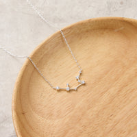 Aquarius Star Sign Zodiac Constellation Necklace with Zircondia® Crystals