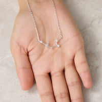 Aquarius Star Sign Zodiac Constellation Necklace with Zircondia® Crystals