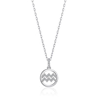 Aquarius Star Sign Zodiac Necklace with Zircondia® Crystals